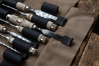 Leder-Rolltasche, leer - für Stechbeitel und Bildhauer, 12 Fächer