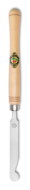 Drechslerbeitel mit Weißbuchenheft - Ausdrehstahl, runde Schneide, langes Heft