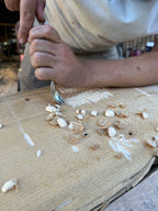 Bildhauerbeitel mit Weißbuchenheft - Stich 10, gekröpft, Achtkantform