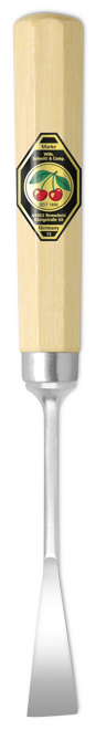 Bildhauerbeitel mit Weißbuchenheft - Stich 11, gekröpft, Achtkantform