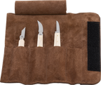 Schnitzmessersatz in Ledertasche, 3-tlg.