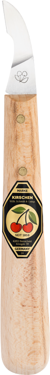 Kerbschnitzmesser mit Weißbuchenheft - mit kurzer schräger Schneide