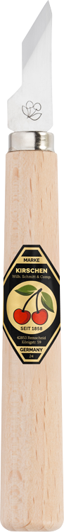 Kerbschnitzmesser mit Weißbuchenheft - mit schmaler, schräger Schneide