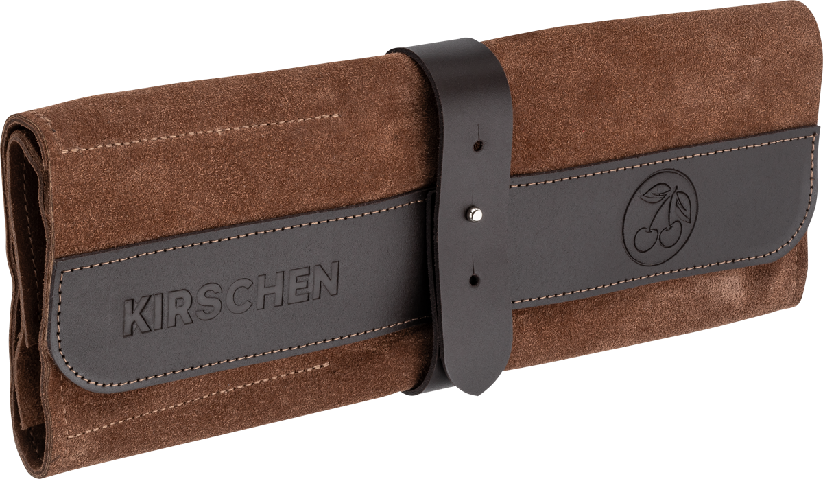 Veloursleder-Rolltasche, leer - für Stechbeitelsätze, 12 Fächer