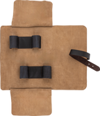 Veloursleder-Rolltasche NERO, leer - für Zimmermansbeitel, 4 Fächer