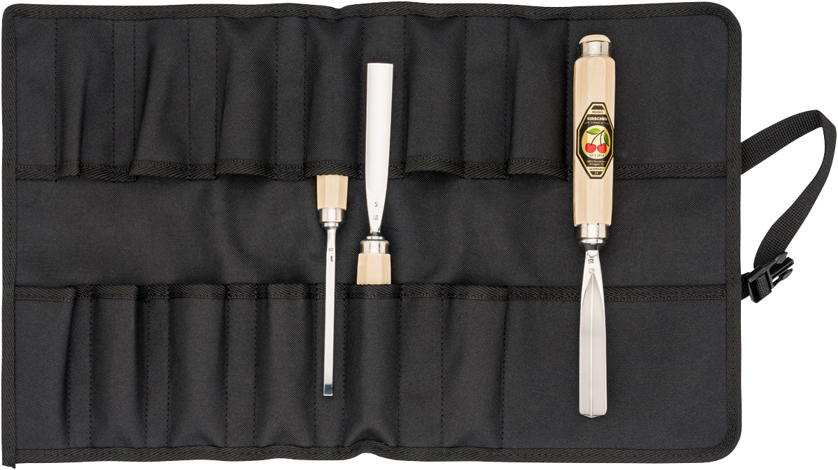 Mikrofaser-Rolltasche, leer 12-tlg. - für Bildhauerwerkzeuge
