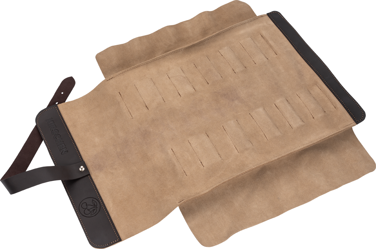 Leder-Rolltasche, leer - für Stechbeitel und Bildhauer, 12 Fächer