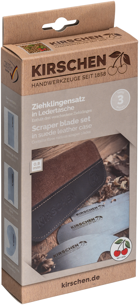 Ziehklingensatz, 3-teilig - In Veloursleder-Tasche
