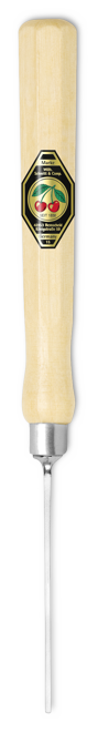 Zierschnitzeisen mit Weißbuchenheft, 1 - Stich 1, gebogen, Achtkantform