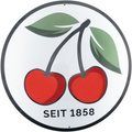 Blechschild, Kirschen-Logo, rund, 350 mm